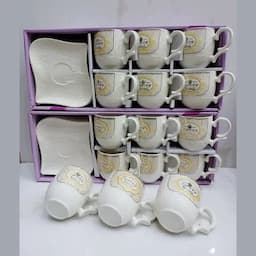طقم اكواب مع صحون للشاي والقهوة 3